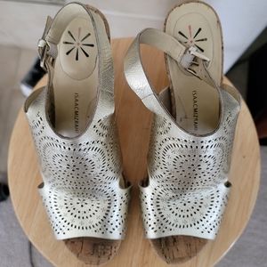 Gold Wedge Sandal Shoe